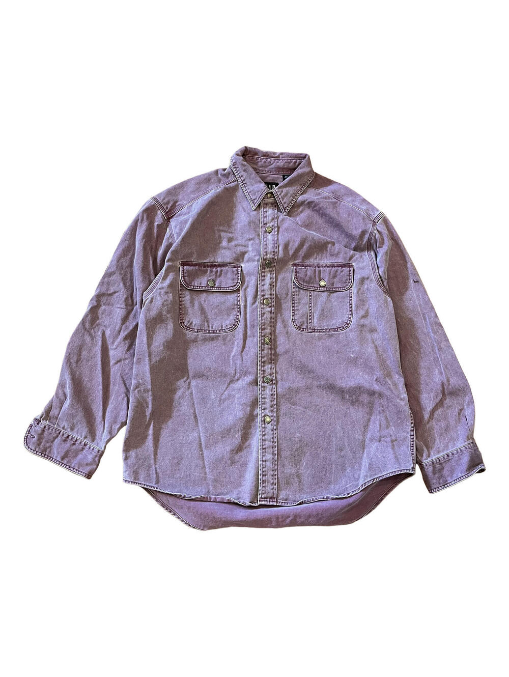 Vintage Gap Shirt Mens XL Purple Denim Long Sleeve Button Double Pocket 90s